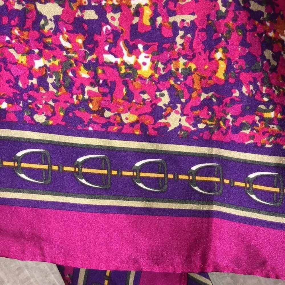 Colorful Pink Green Purple Belt Loop Square Scarf